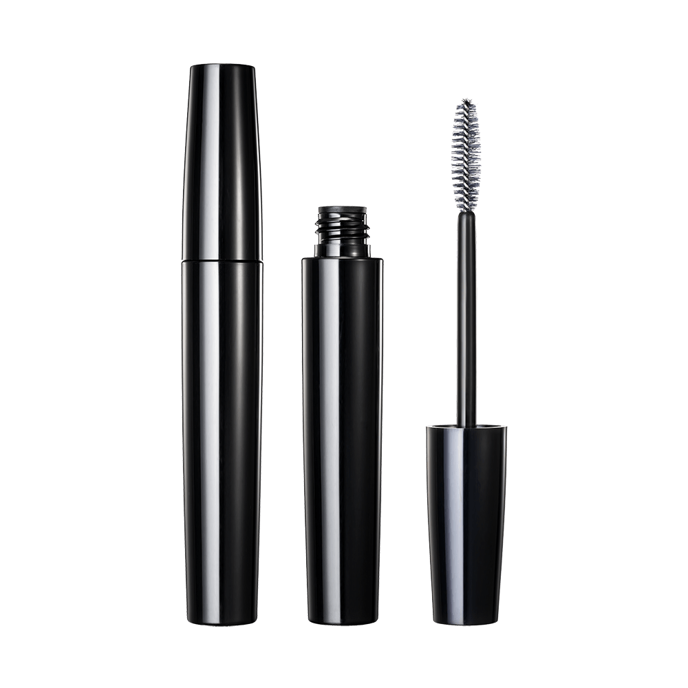 Galvanisering ljust silver 4ML liten kapacitet rak rund plastflaska mascara tub HM1176